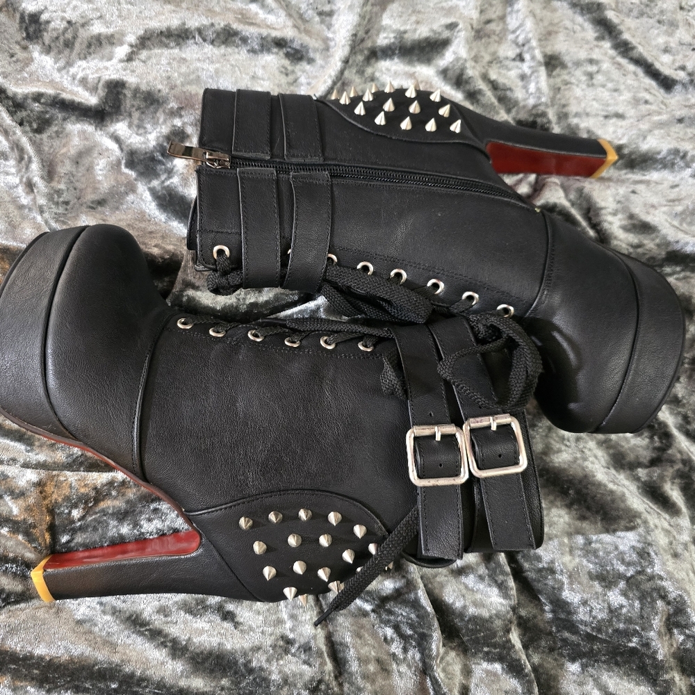 Black Studded Ankle Boots